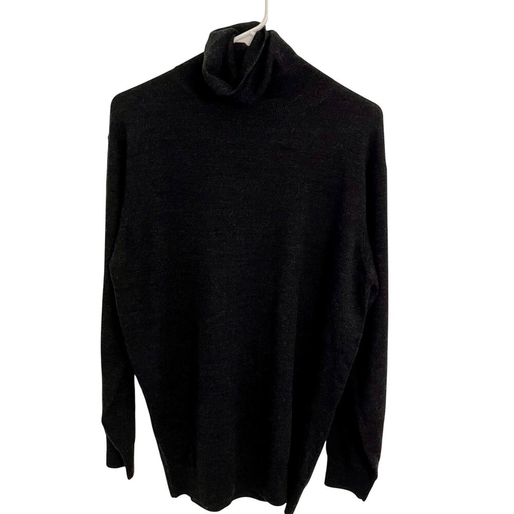 IRO Turtleneck Mens Size Small Dark Gray Wool Sweater Pullover Luxury Preppy